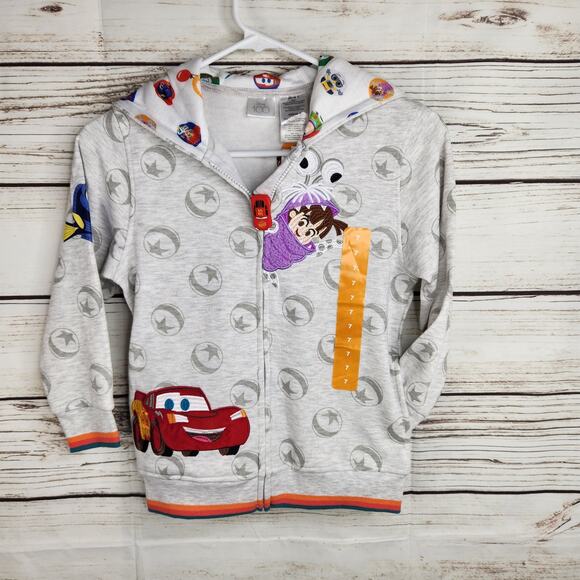 Disney 100 Boys Long Sleeve Full Zip Character Jacket Boo Lighting McQueen Dory - Picture 2 of 8